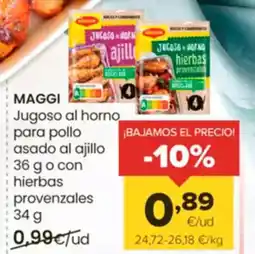 Autoservicios Familia MAGGI Jugoso al horno para pollo asado al ajillo oferta