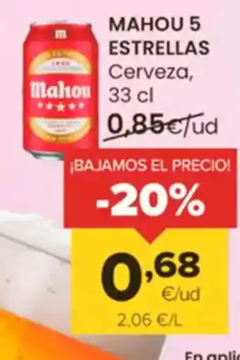 Autoservicios Familia MAHOU 5 ESTRELLAS Cerveza oferta