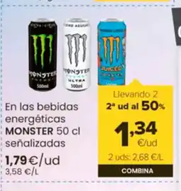 Autoservicios Familia MONSTER En las bebidasenergéticas oferta