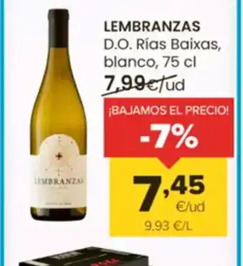 Autoservicios Familia LEMBRANZAS D.O. Rías Baixas, blanco oferta