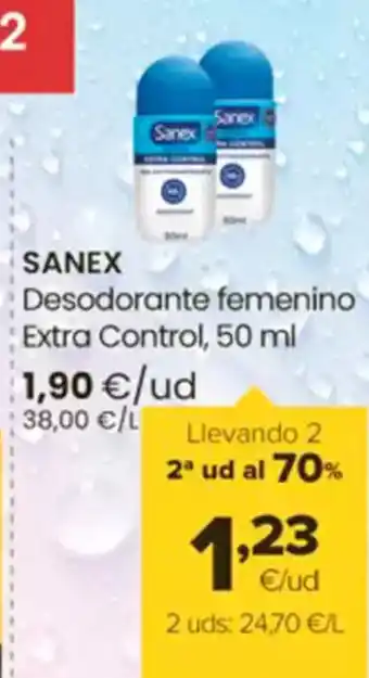 Autoservicios Familia SANEX Desodorante femenino Extra Control oferta