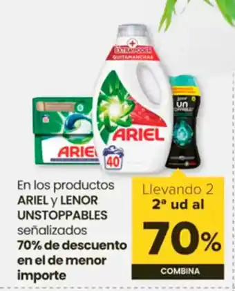 Autoservicios Familia ARIEL Y LENOR UNSTOPPABLES En los productos oferta