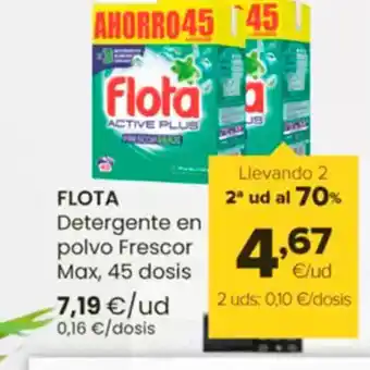 Autoservicios Familia FLOTA Detergente en polvo Frescor Max, 45 dosis oferta