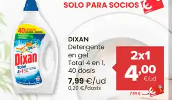 Autoservicios Familia DIXAN Detergente en gel Total 4 en 1, 40 dosis oferta