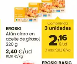 Autoservicios Familia EROSKI Atún claro en aceite de girasol oferta