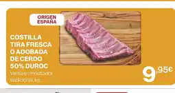 Supercor Costilla tira fresca o adobada de cerdo 50% duroc oferta