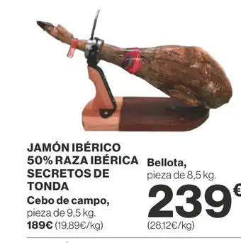 Supercor Jamón ibérico 50% raza ibérica secretos de tonda oferta