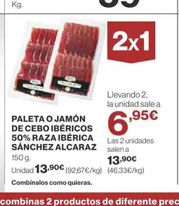 Supercor Paleta o jamón de cebo ibéricos 50% raza ibérica sánchez alcaraz oferta