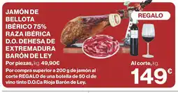 Supercor Jamón de bellota ibérico 75% raza ibérica d.o. dehesa de extremadura barón de ley oferta