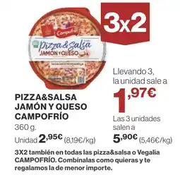 Supercor CAMPOFRÍO Pizza&salsa jamón y queso oferta