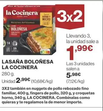 Supercor LA COCINERA Lasaña boloñesa oferta