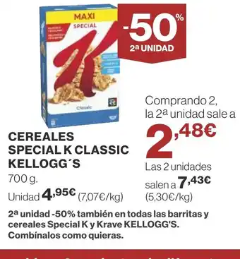 Supercor KELLOGG'S Cereales special k classic oferta