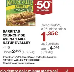 Supercor NATURE VALLEY Barritas crunchy de avena y miel oferta