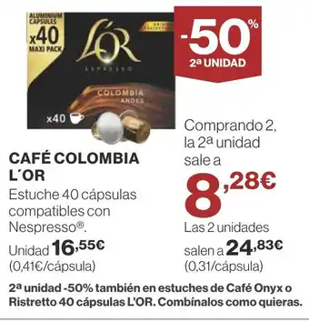 Supercor L'OR Café colombia oferta