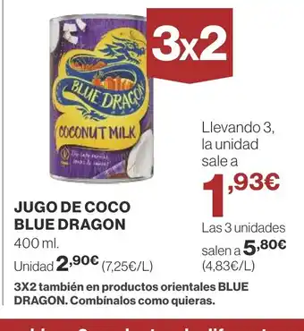 Supercor BLUE DRAGON Jugo de coco oferta