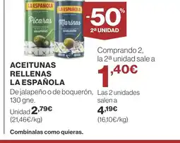 Supercor LA ESPAÑOLA Aceitunas rellenas oferta