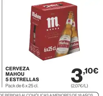 Supercor MAHOU 5 ESTRELLAS Cerveza oferta