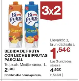 Supercor Bebida de fruta con leche bifrutas pascual oferta