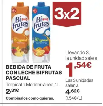 Supercor Bebida de fruta con leche bifrutas pascual oferta