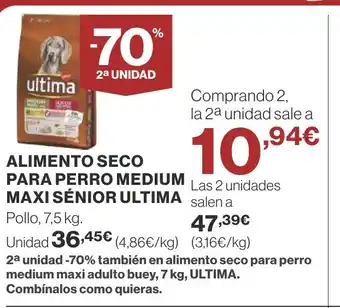 Supercor ULTIMA Alimento seco para perro medium maxi senior oferta