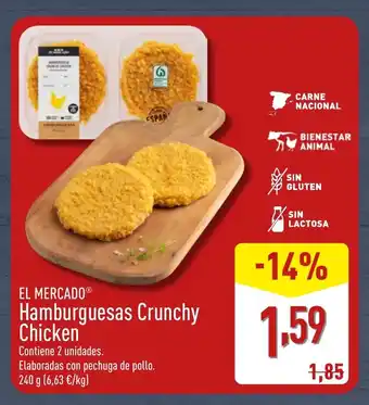 ALDI EL MERCADO Hamburguesas Crunchy Chicken oferta