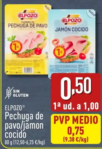 ALDI ELPOZO Pechuga de pavo/jamon cocido oferta