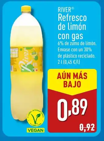 ALDI RIVER Refresco de limón con gas oferta