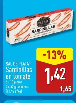 ALDI SAL DE PLATA Sardinillas en tomate oferta