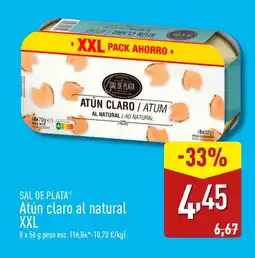 ALDI SAL DE PLATA Atún claro al natural oferta