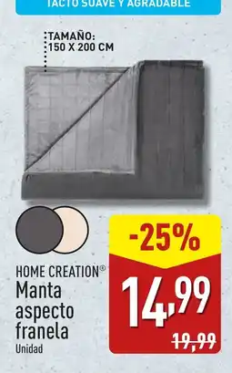 ALDI HOME CREATION Manta aspecto franela oferta