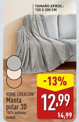 ALDI HOME CREATION Manta polar 3D oferta