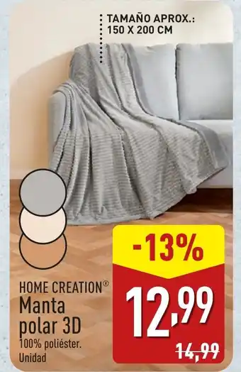 ALDI HOME CREATION Manta polar 3D oferta