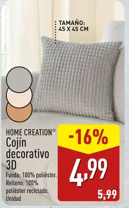 ALDI HOME CREATION Cojín decorativo 3D oferta