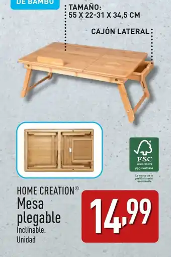 ALDI HOME CREATION Mesa plegable oferta