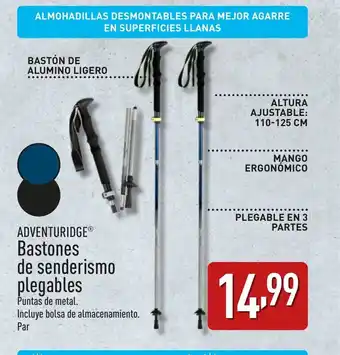 ALDI ADVENTURIDGE Bastones de senderismo plegables oferta