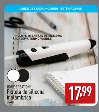 ALDI HOME CREATION Pistola de silicona inalámbrica oferta