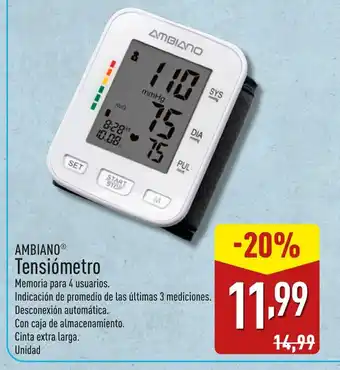 ALDI AMBIANO Tensiómetro oferta