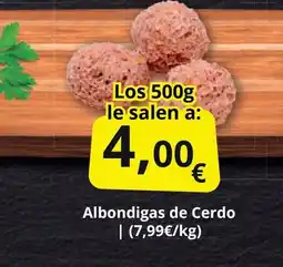 Supermercados MAS Albondigas de Cerdo oferta