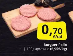 Supermercados MAS Burguer Pollo oferta