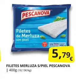 Supermercados MAS PESCANOVA Filetes merluza s/piel oferta