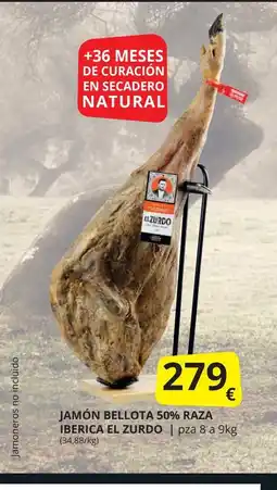 Supermercados MAS Jamón bellota 50% raza oferta