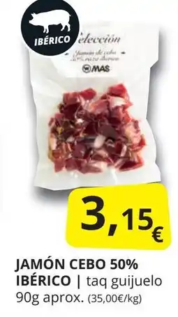 Supermercados MAS Jamón cebo 50% ibérico oferta