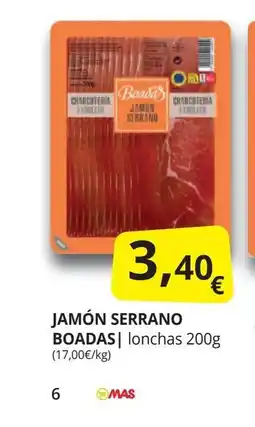 Supermercados MAS BOADAS Jamón serrano oferta