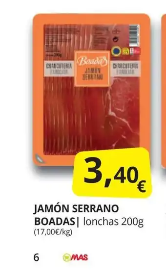 Supermercados MAS BOADAS Jamón serrano oferta