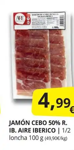 Supermercados MAS AIRE IBERICO Jamón cebo 50% r. ib. oferta