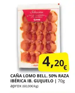 Supermercados MAS Caña lomo bell. 50% raza ibérica ib. guijuelo oferta