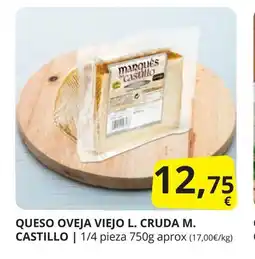 Supermercados MAS Queso oveja viejo l. cruda m. castillo oferta