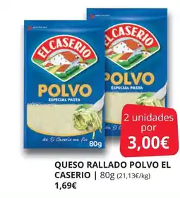 Supermercados MAS EL CASERIO Queso rallado polvo oferta