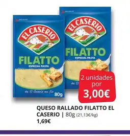 Supermercados MAS EL CASERIO Queso rallado filatto oferta