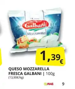 Supermercados MAS GALBANI Queso mozzarella fresca oferta